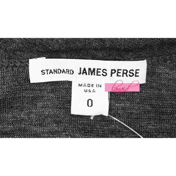 James Perse Henley Dress Deep Charcoal Melange Heathered V-Neck Ruched Mini 0 XS - Picture 6 of 8